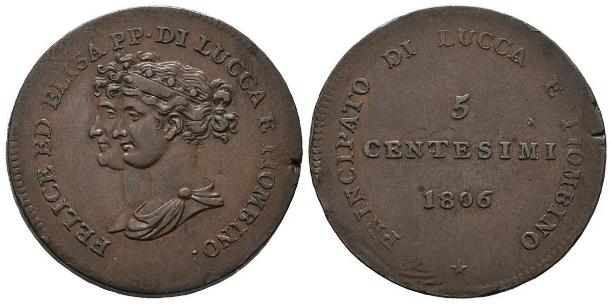 Itálie - Lucca, Felix a Elisa Bonapa, 1805 - 1814 — 1