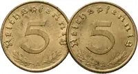III. říše, 5 Pfennig 1938 A, lot