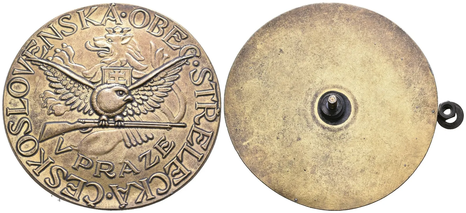 AE Medaile b.l. - Československá obec střelecká v Praze. Ms(?) 65 mm — 1