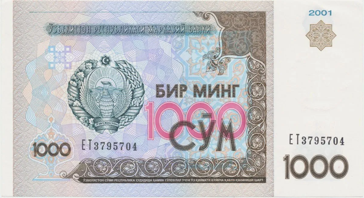 Uzbekistán, 1000 Sum 2001, P.82