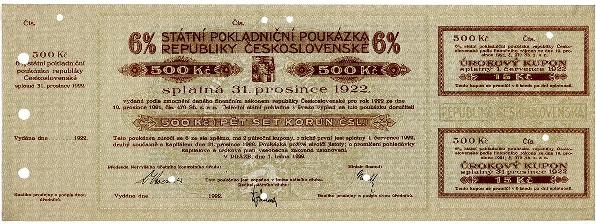 Státní pokladniční poukázky, 1919 - 1939 — 1