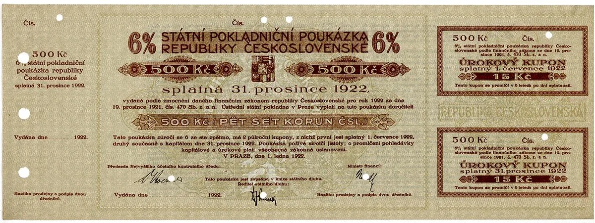 Státní pokladniční poukázky, 1919 - 1939 — 1