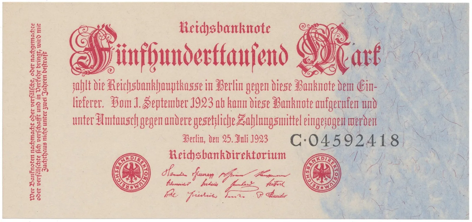 Německo, 500 000 Mark 1923, Ro.91a