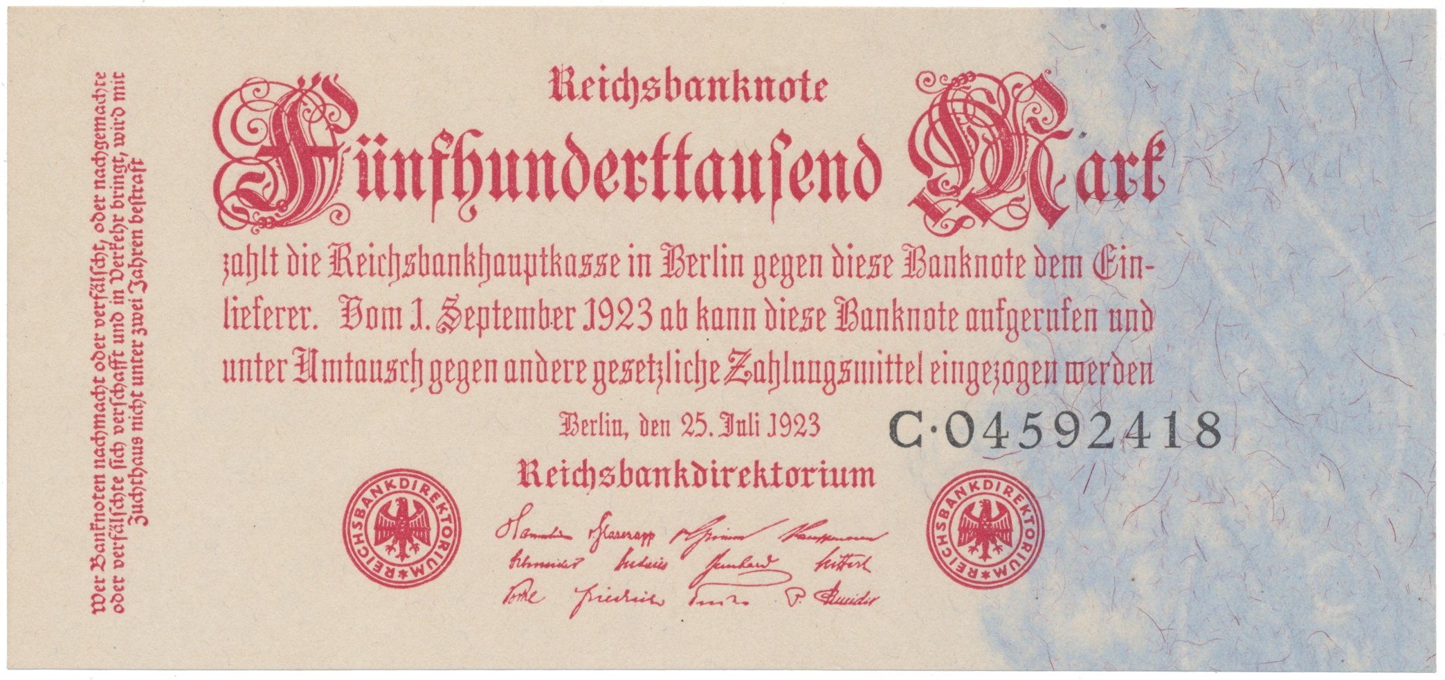 Německo, 500 000 Mark 1923, Ro.91a