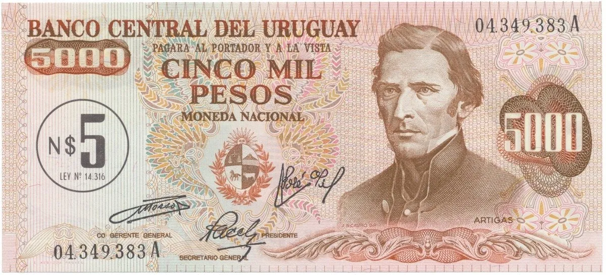 Uruguay, 5 Nuevos Pesos (1975), P.57