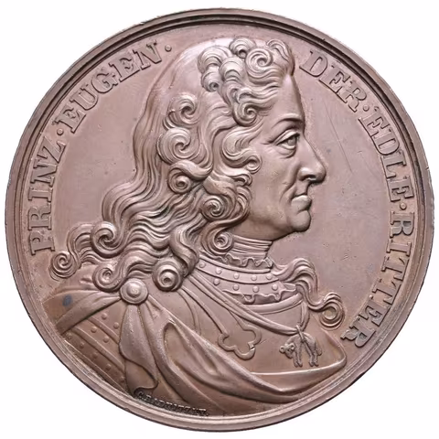 AE Medaile 1865 (C. Radnitzky) - K postavení jezdeckého pomníku Evžena Savojského.