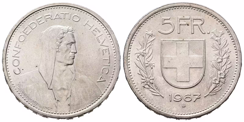Švýcarsko, 5 Frank 1967