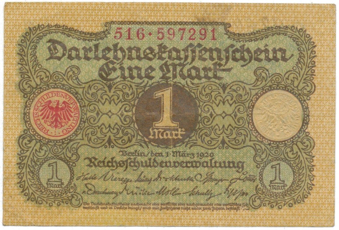 Německo, 1 Mark 1920, Ro.64