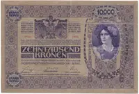 Rakousko - Uhersko, 10000 Koruna 1918, bez přetisku, Hej.RU19a