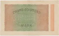 Německo, 20000 Mark 1923, Ro.84j - fotografie 2