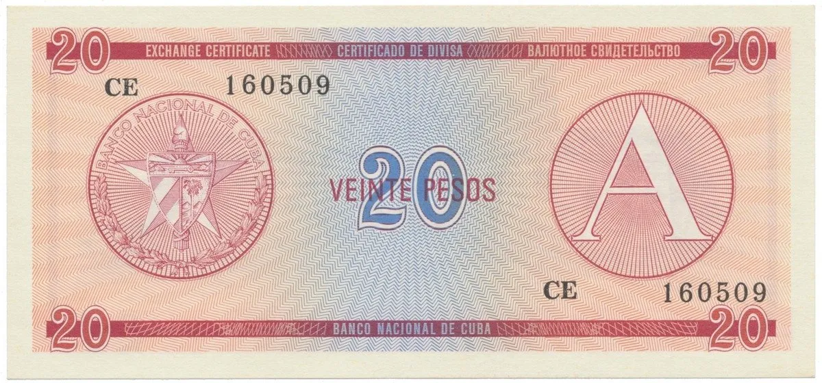 Kuba, 20 Pesos (1985), série A, P.FX5