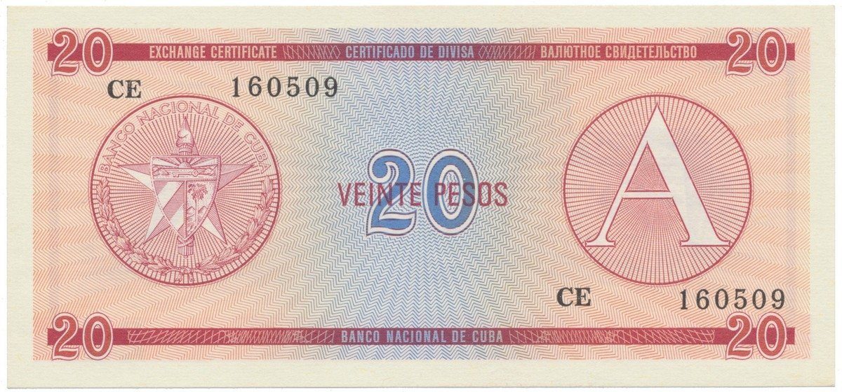 Kuba, 20 Pesos (1985), série A, P.FX5