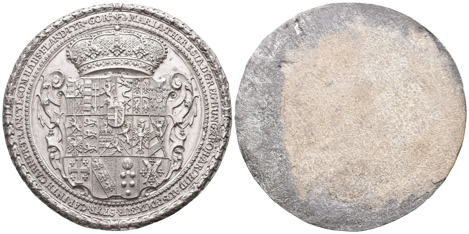 AE Otisk majestátní pečeti Marie Terezie, po roce 1742, Cín 67 mm — 1