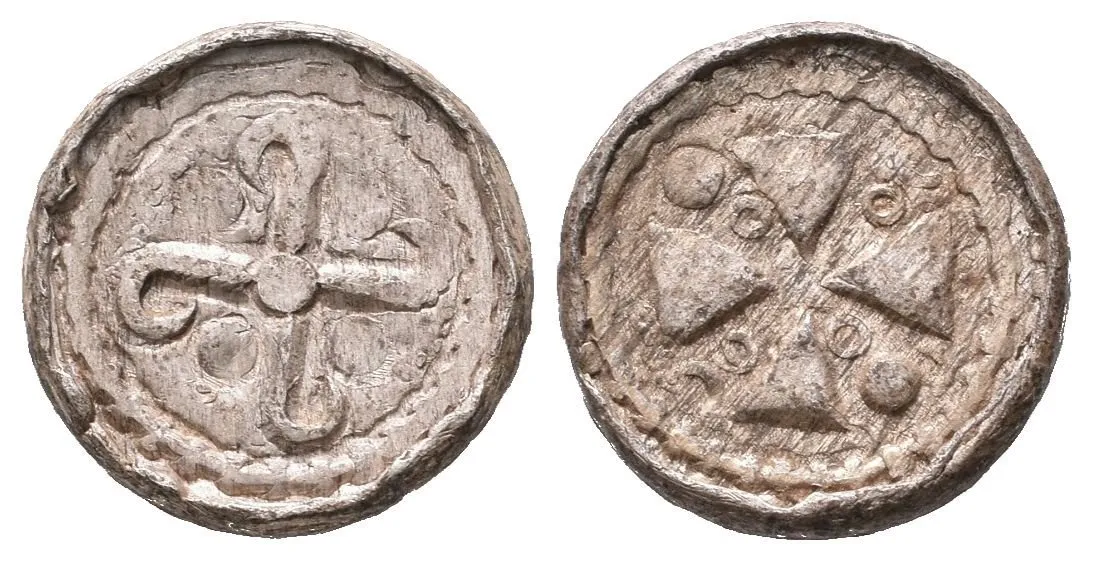 Denár (Sachsenpfennig/Randpfennig), minc. Míšeň nebo Halle, pod. Mol A — 1