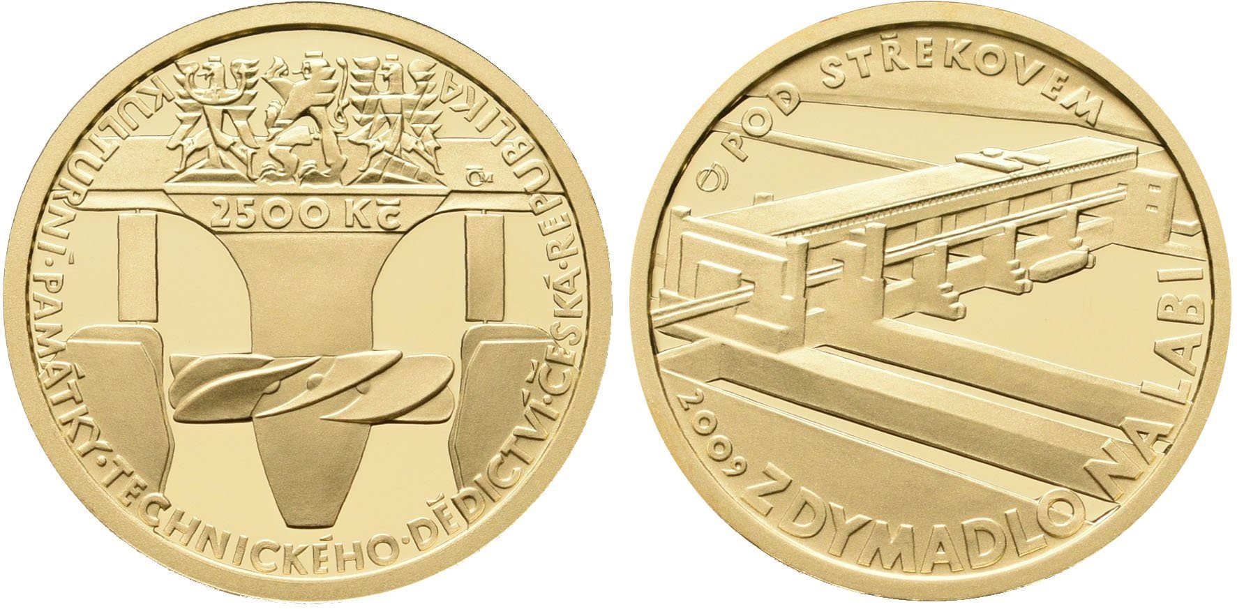 2500 Kč 2009 - Zdymadlo na Labi pod Střekovem, PROOF, bez etue