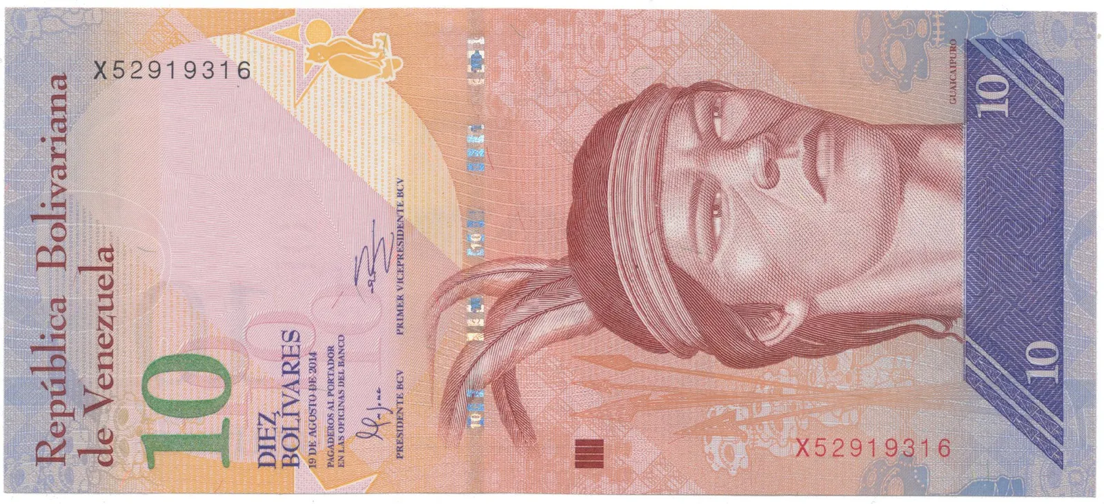 Venezuela, 10 Bolivares 2014, P.90e