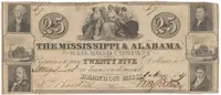 USA - Mississippi, 25 Dollar 1839