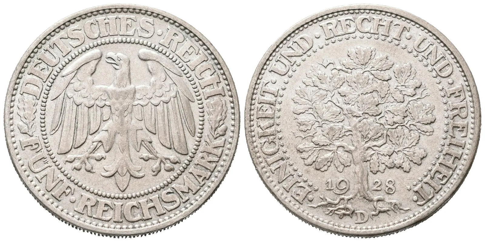 Výmar, 5 Marka 1928 D