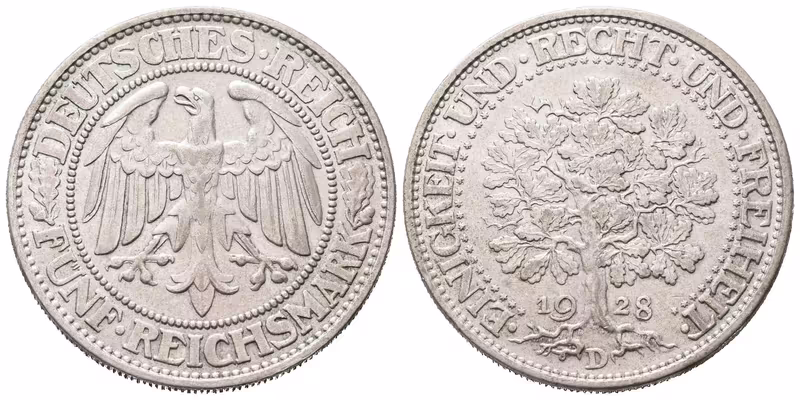 Výmar, 5 Marka 1928 D
