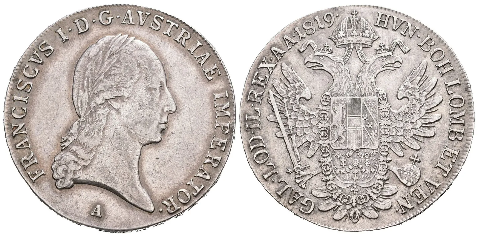 Tolar 1819 A, pěkná zachovalost, patina, rysky — 1
