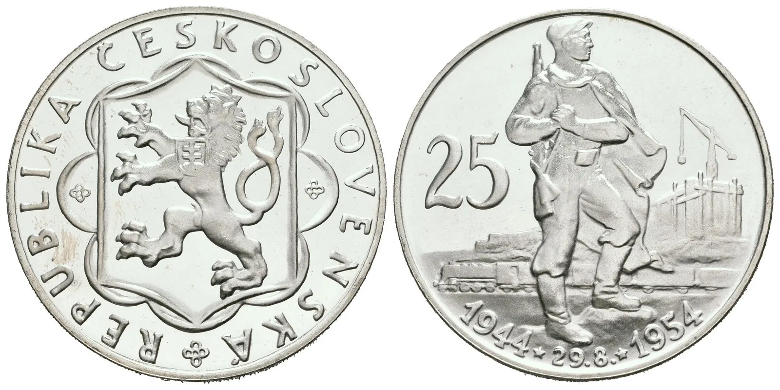 25 Kčs 1954 - 10. výročí SNP, PROOF