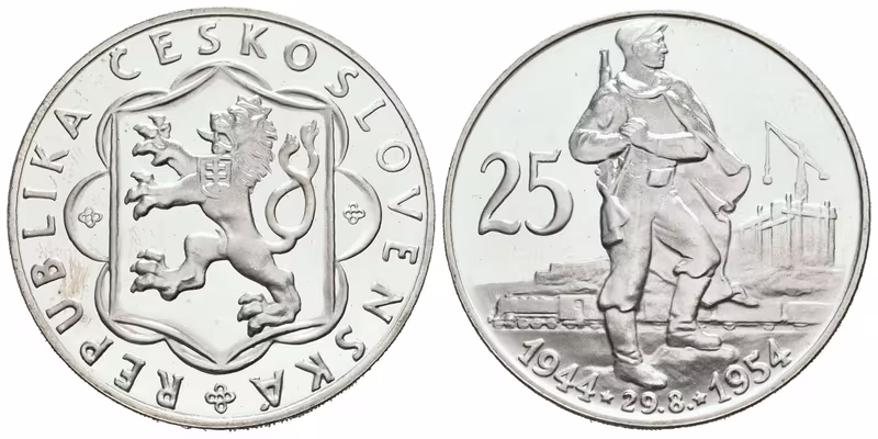 25 Kčs 1954 - 10. výročí SNP, PROOF