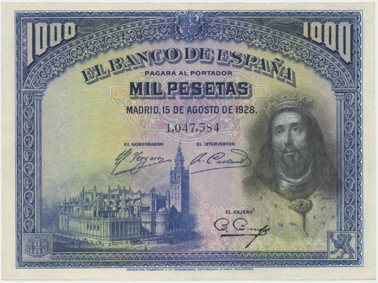 Španělsko, 1000 Pesetas 1928, P.78