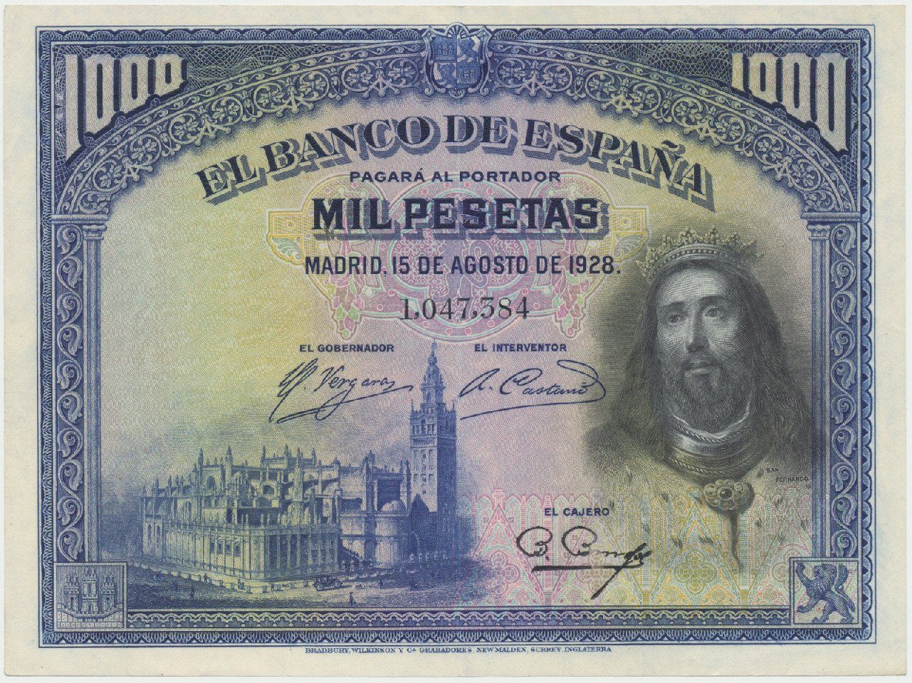 Španělsko, 1000 Pesetas 1928, P.78