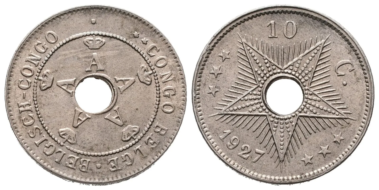 Belgické Kongo, 10 Centimes 1927