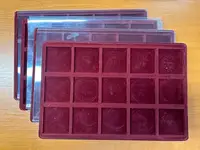5x Plato potažené sametem s průhledným krytem, 5 kusů