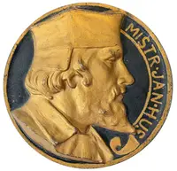 AE Plaketa 1895 - Jan Hus. K národopisné výstavě Českoslovanské — 1