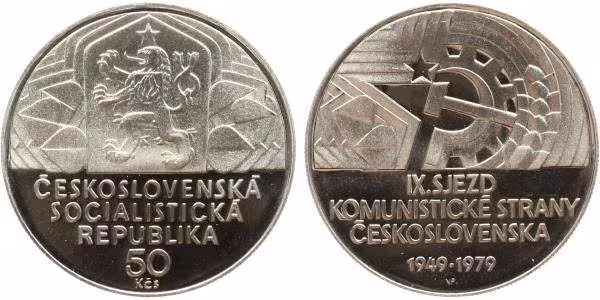 50 Kčs 1979 - IX. sjezd KSČ, PROOF