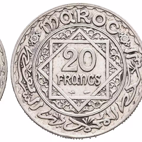 20 Frank AH 1352 (1933 AD), KM.39, patina, rysky