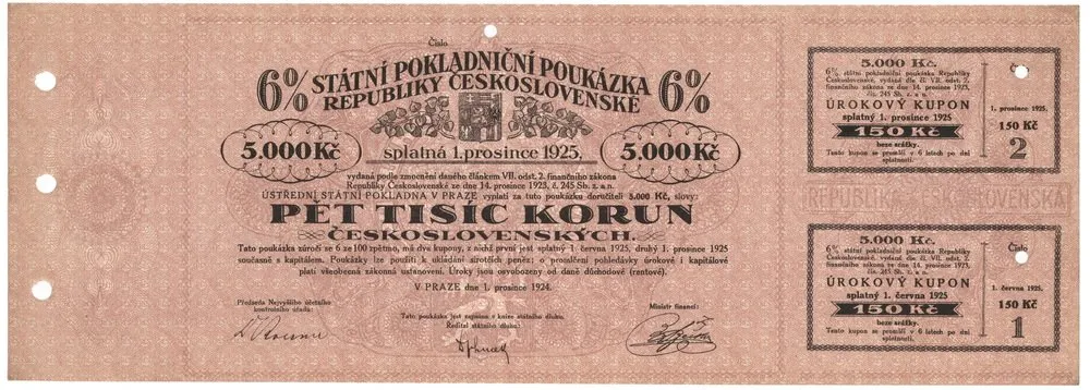 Státní pokladniční poukázky, 1919 - 1939 — 1