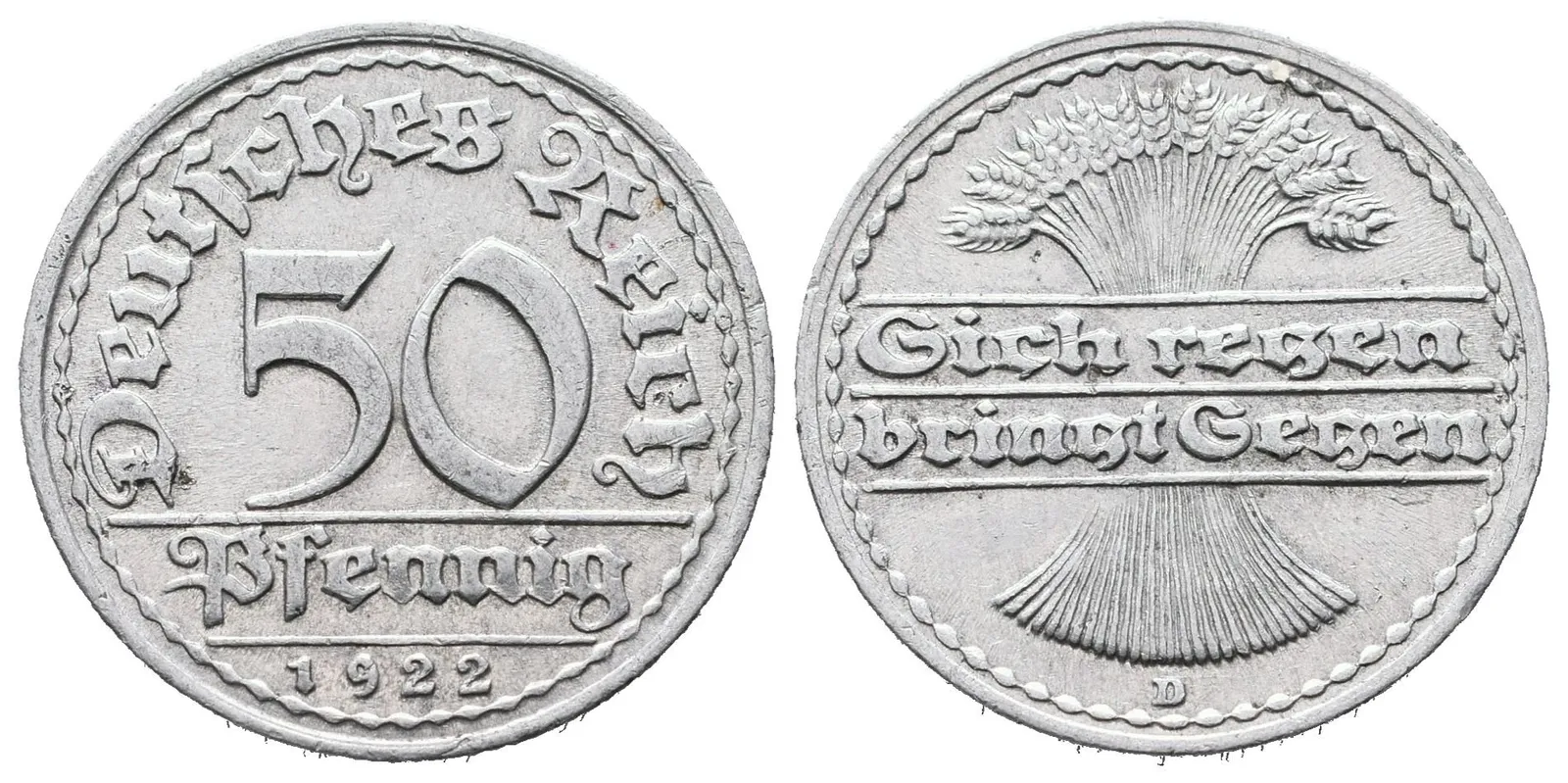 Výmar, 50 Pfennig 1922 D