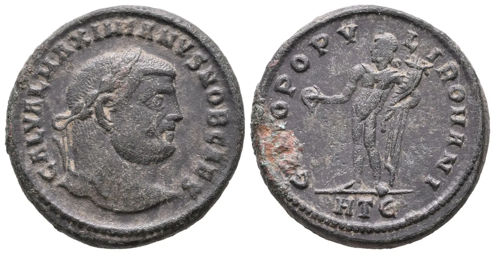 Follis, Heraclea, 305 - 306, Rv: GENIO POPVLI ROMANI, stojící Genius zleva — 1