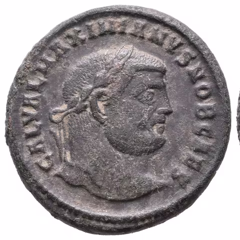 Follis, Heraclea, 305 - 306, Rv: GENIO POPVLI ROMANI, stojící Genius zleva