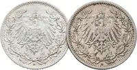 Německé císařství, 1/2 Marka 1914 A, 1915 D, lot 2 ks - fotografie 2