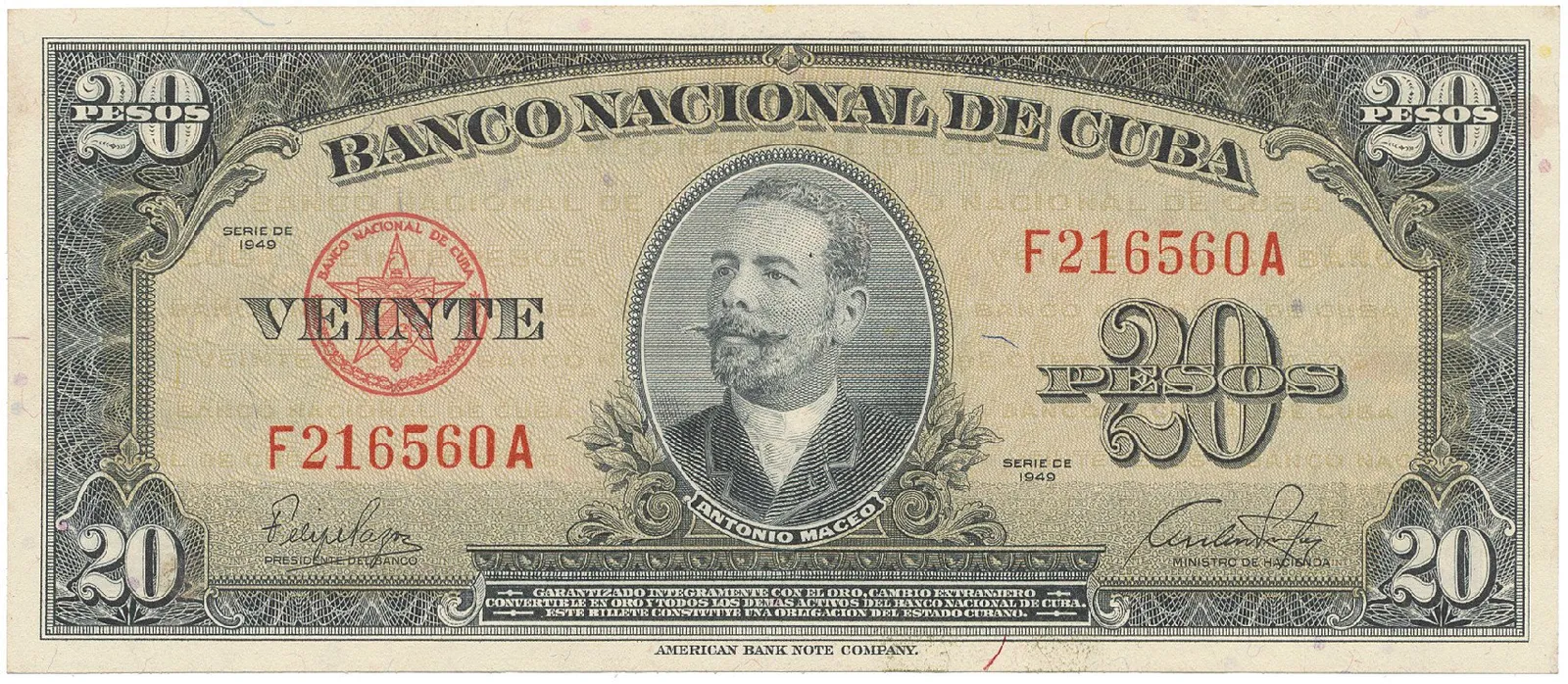 Kuba, 20 Pesos 1949, P.80a