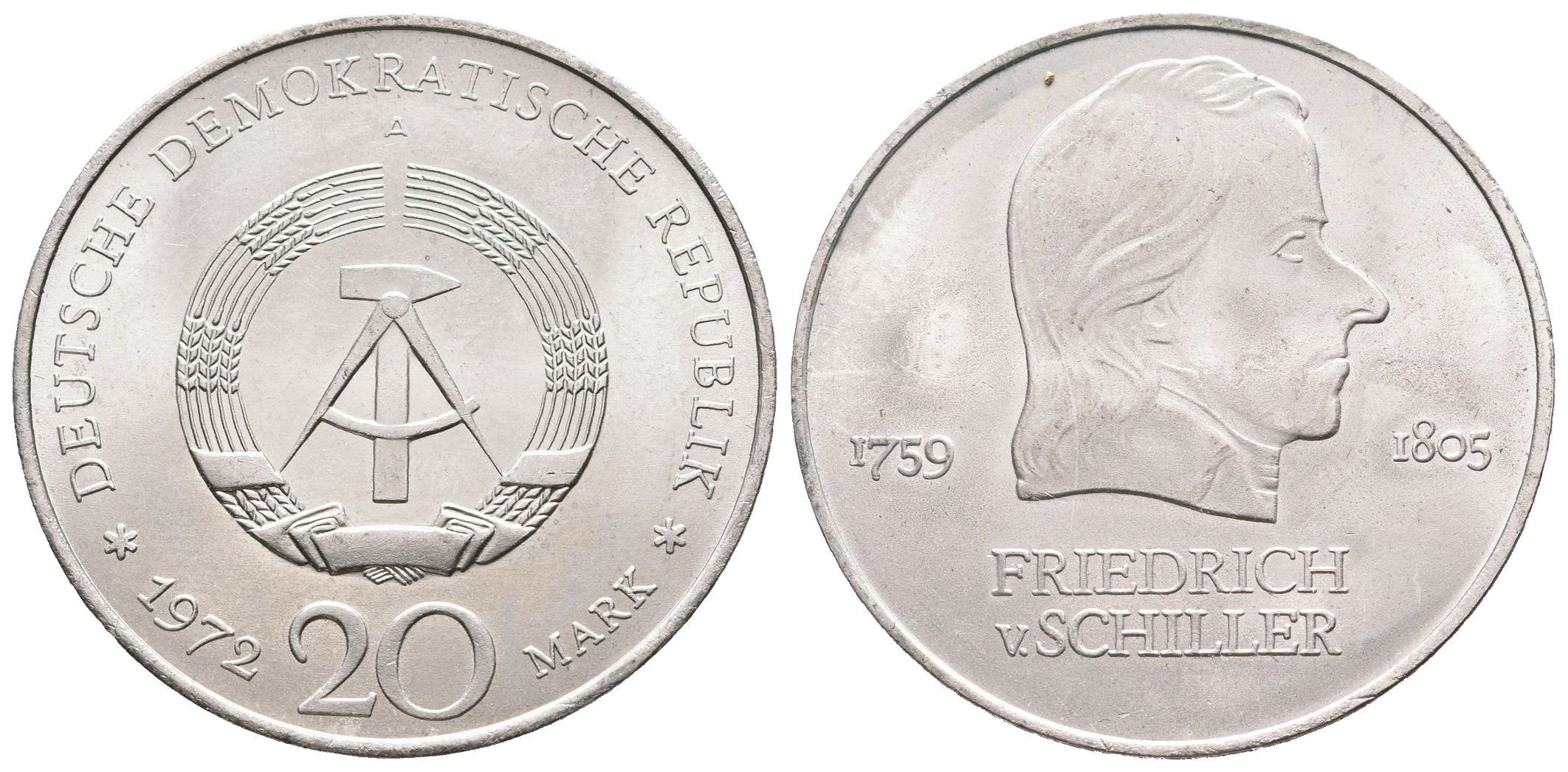 DDR, 20 Marka 1972 - Schiller