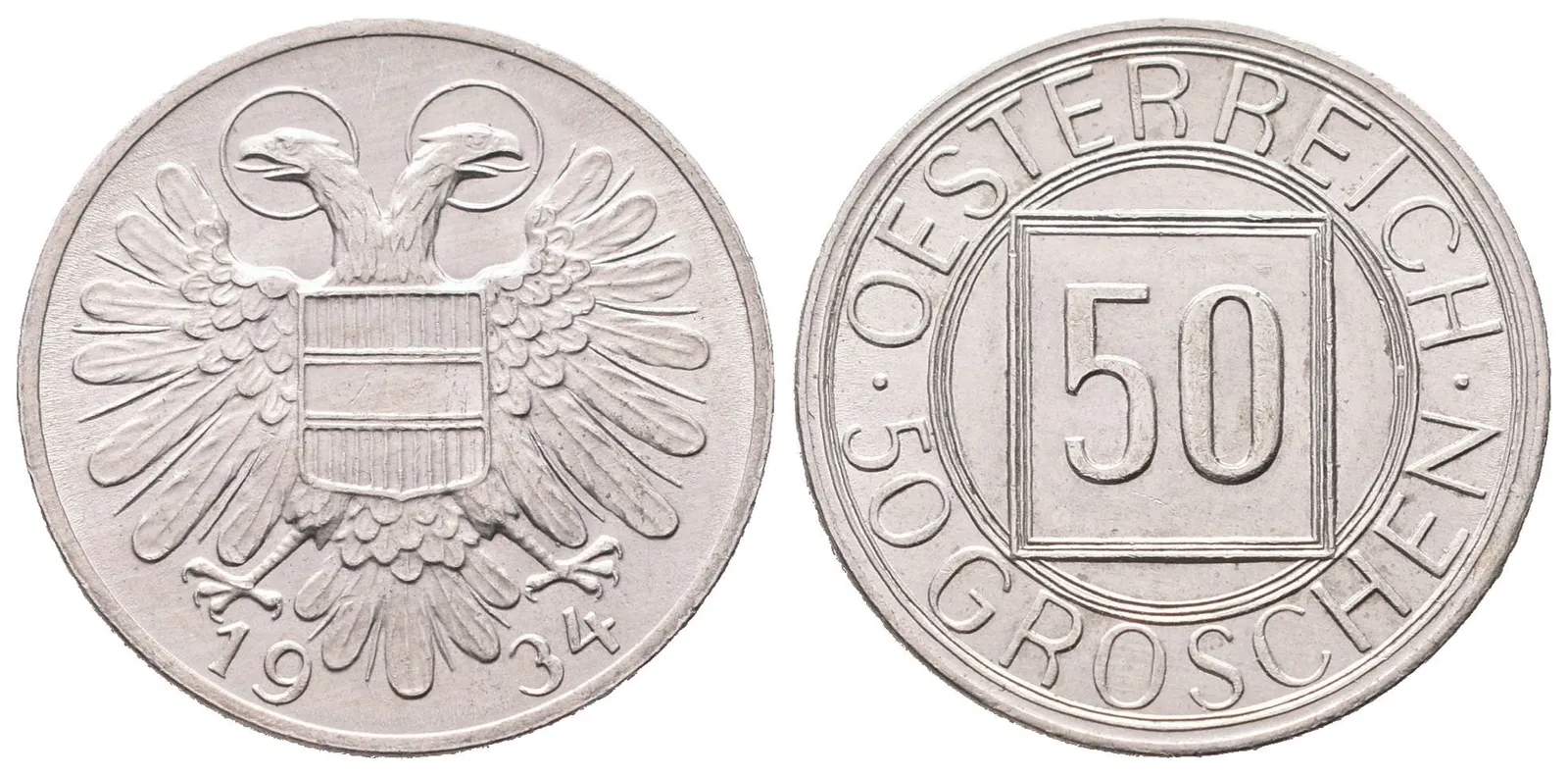 Rakousko, 50 Groschen 1934