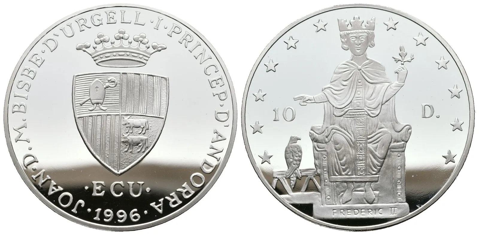 10 Diners 1996 - Friedrich II., Ag 0,925 (31,47 g), PROOF, KM.119 — 1