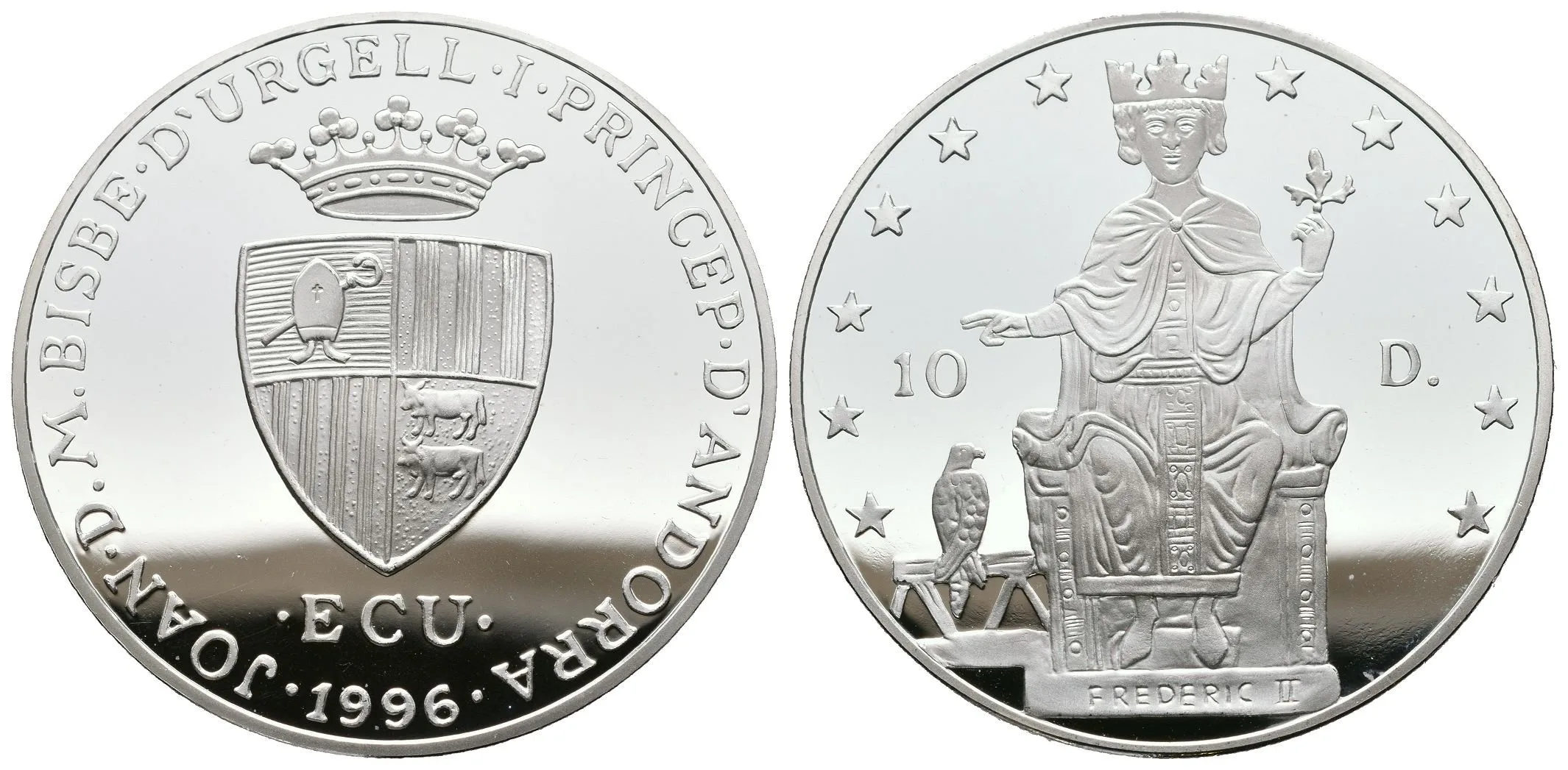 10 Diners 1996 - Friedrich II., Ag 0,925 (31,47 g), PROOF, KM.119 — 1