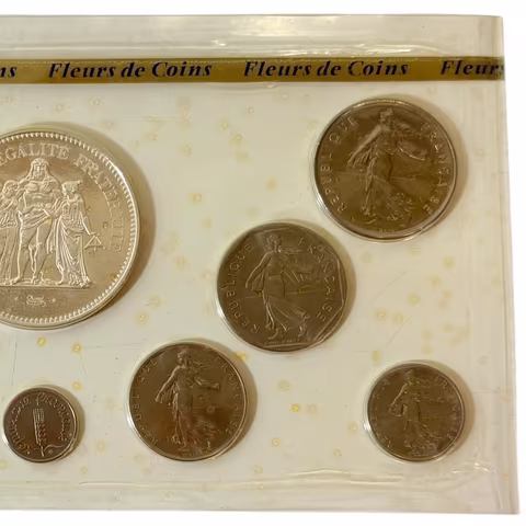 Sada mincí 1979 - 50 Frank až 1 Centime, Ag 0,900 (30 g),