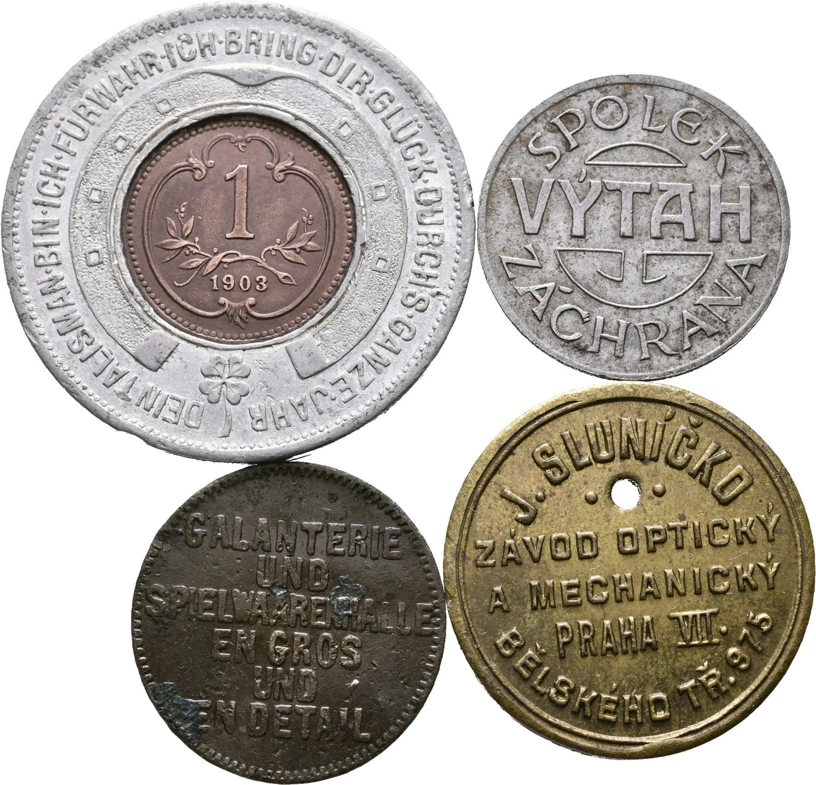 Praha - Soubor známek - J. Sluníčko, závod optický. Ms 26 mm, — 1