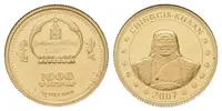 1000 tugriků - 2007 - Au 1,00 g - 999.9/1000 - Čingischán