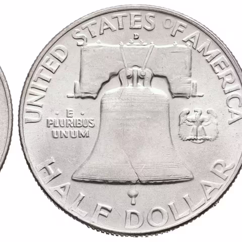 1/2 Dollar 1954 D, KM.199, krásná zachovalost, lesk