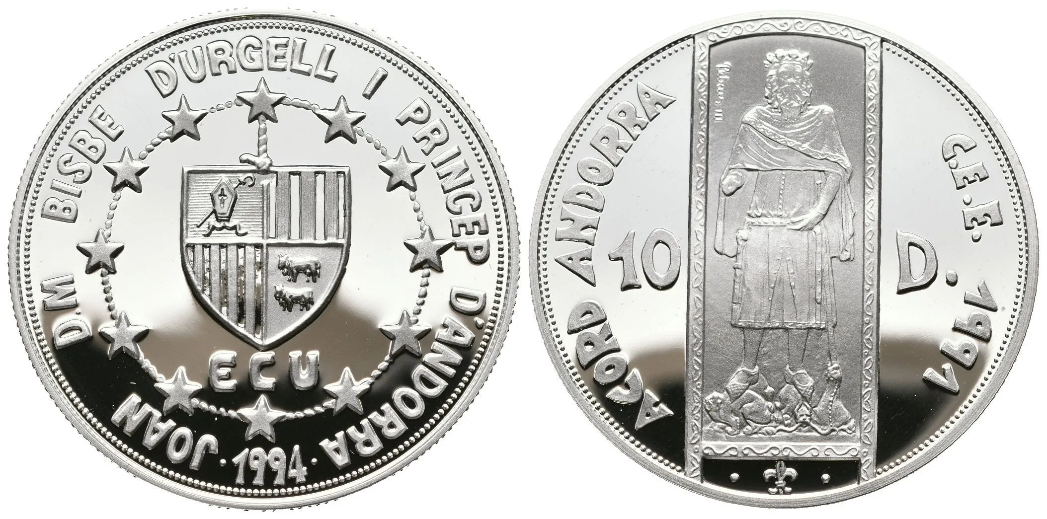 10 Diners 1994 - Celní unie, Ag 0,925 (31,47 g), PROOF, KM.99 — 1