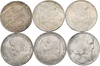 10 Kčs 1957 - CH. J. Willenberg a Komenský, patina_6 ks — 1
