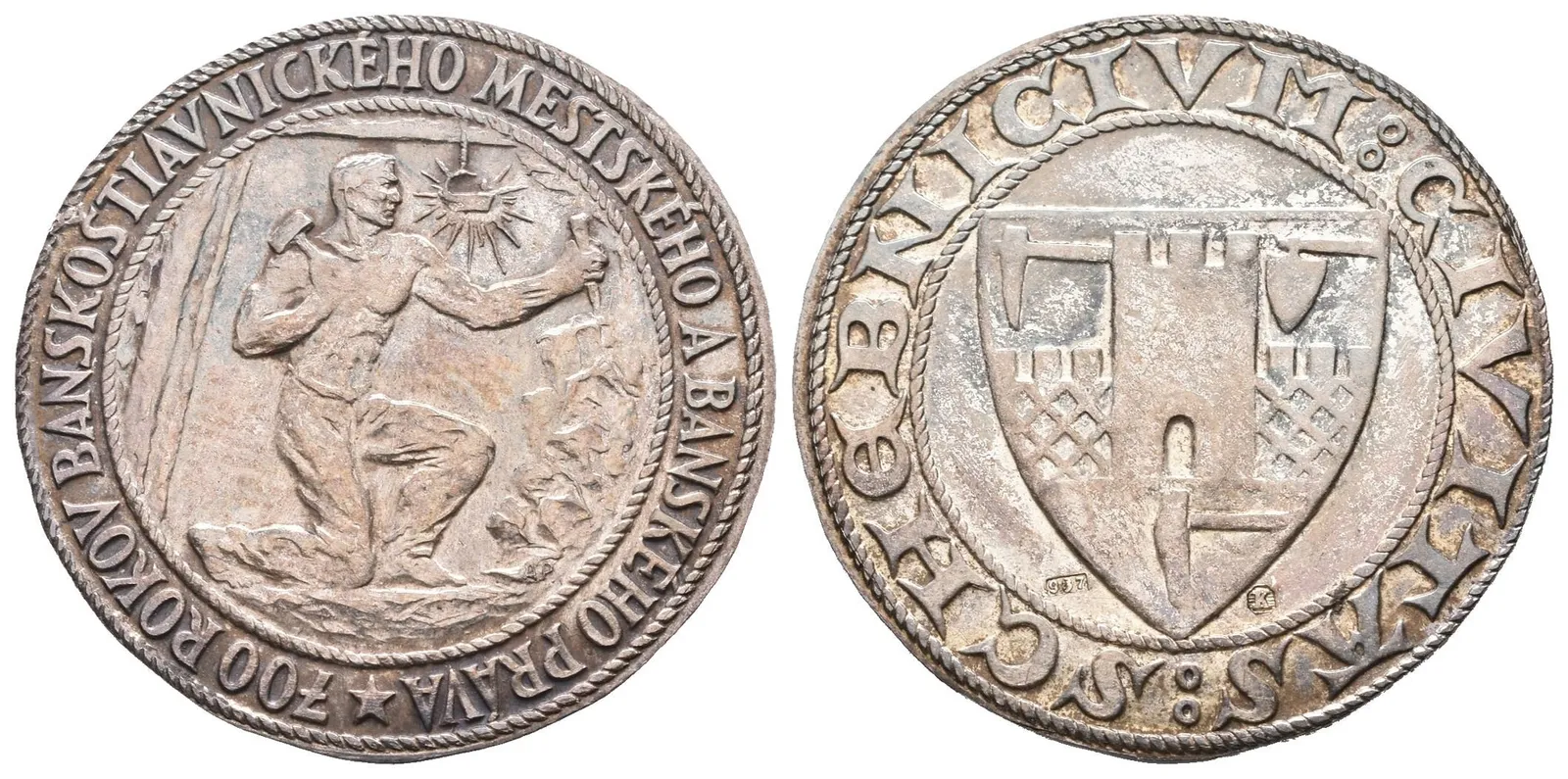 AR Žeton 1938 - 700 let Banskoštiavnického městského a báňského práva. Ag — 1